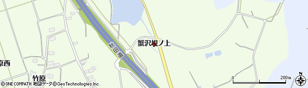 秋田県横手市平鹿町上吉田（蟹沢堤ノ上）周辺の地図
