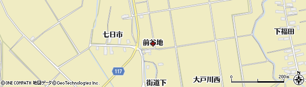 秋田県横手市平鹿町下吉田（前谷地）周辺の地図