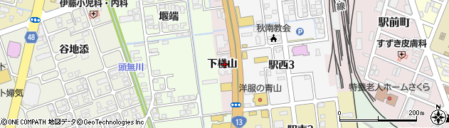 秋田県横手市前郷（下横山）周辺の地図