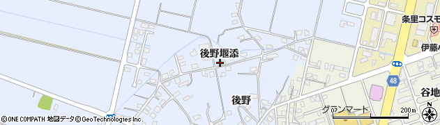 秋田県横手市赤坂（後野堰添）周辺の地図