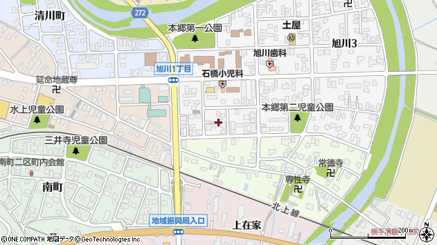 〒013-0033 秋田県横手市旭川の地図