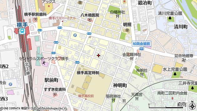 〒013-0037 秋田県横手市前郷二番町の地図