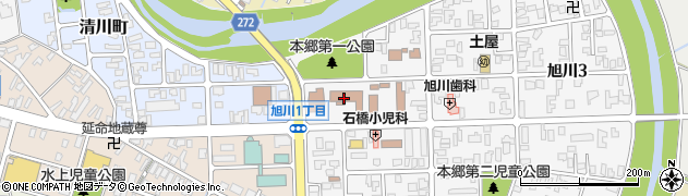 秋田県平鹿地域振興局　建設部連絡車庫周辺の地図