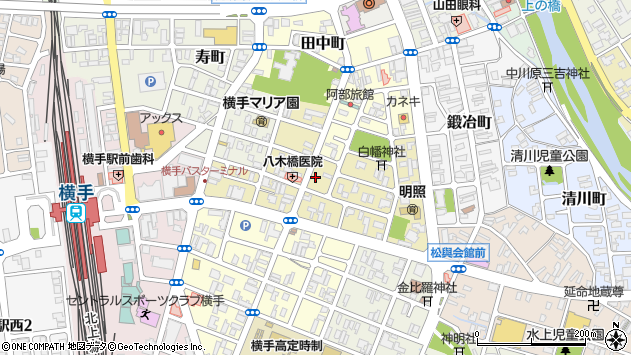 〒013-0038 秋田県横手市前郷一番町の地図