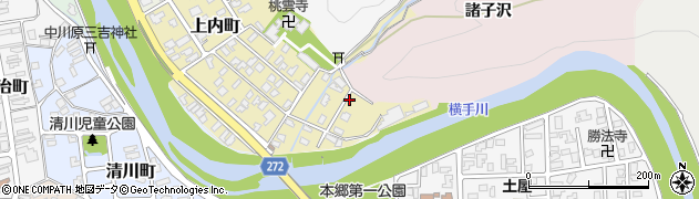 秋田県横手市上内町周辺の地図