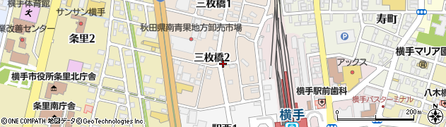 秋田県横手市横手町下飛瀬周辺の地図