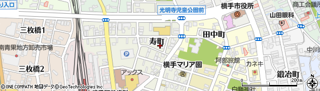 秋田県横手市寿町3周辺の地図