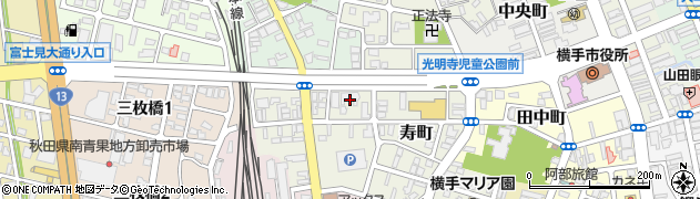 秋田県横手市寿町2周辺の地図