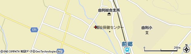 秋田県由利本荘市前郷周辺の地図