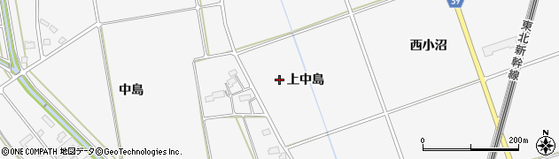岩手県北上市二子町（上中島）周辺の地図