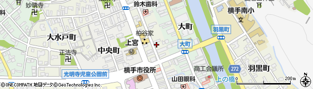 秋田県横手市四日町周辺の地図