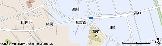 秋田県横手市赤坂甚吉森周辺の地図