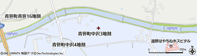 岩手県遠野市青笹町中沢３地割周辺の地図