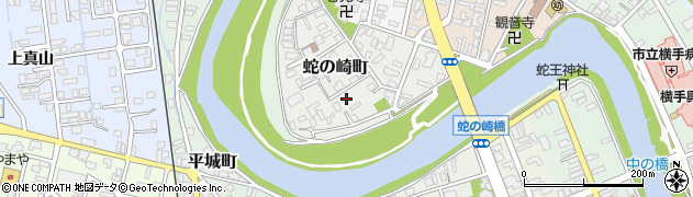 秋田県横手市蛇の崎町周辺の地図