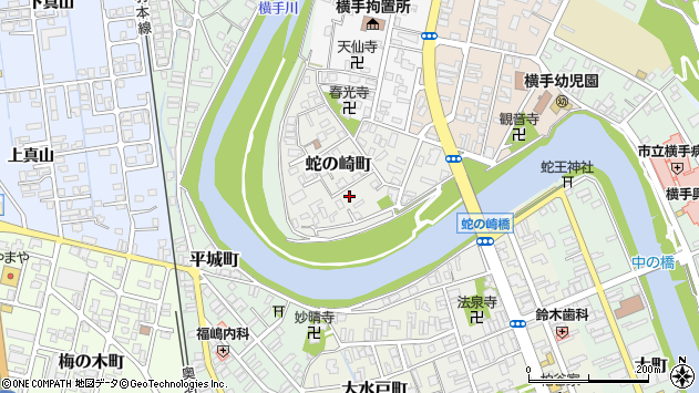 〒013-0017 秋田県横手市蛇の崎町の地図