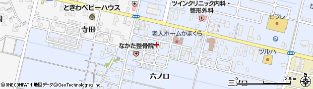 秋田県横手市横手町六ノ口周辺の地図
