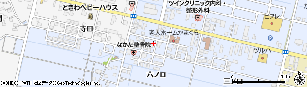 秋田県横手市横手町（六ノ口）周辺の地図
