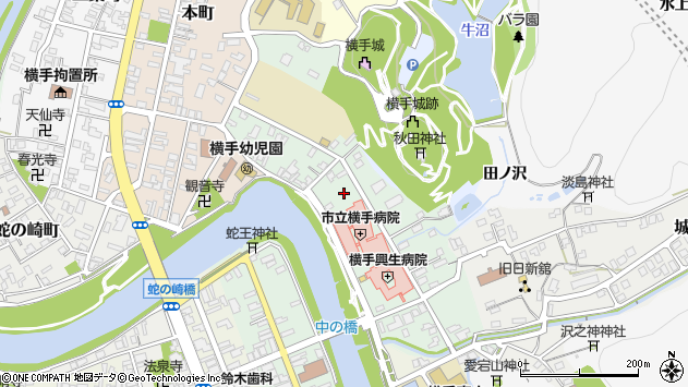 〒013-0016 秋田県横手市根岸町の地図