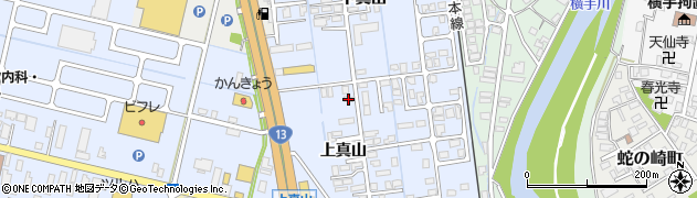 秋田県横手市横手町上真山182周辺の地図