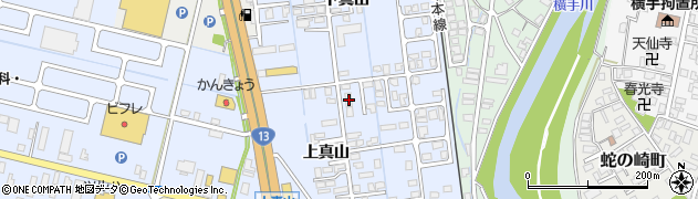 秋田県横手市横手町上真山185周辺の地図