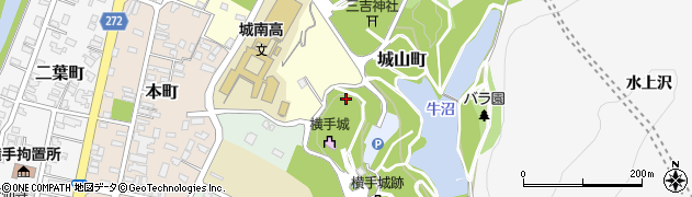 秋田県横手市城山町周辺の地図