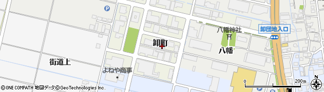 秋田県横手市卸町周辺の地図
