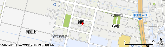 秋田県横手市卸町周辺の地図