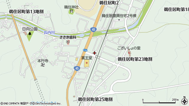 〒026-0301 岩手県釜石市鵜住居町の地図