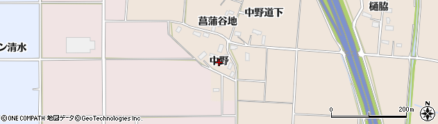 秋田県横手市猪岡（中野）周辺の地図