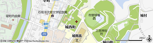秋田県横手市城西町周辺の地図