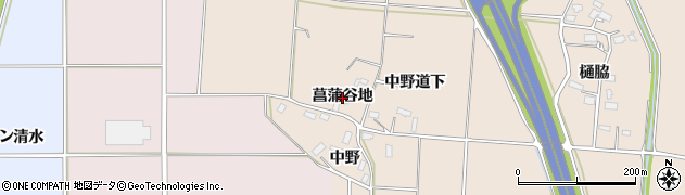 秋田県横手市猪岡（菖蒲谷地）周辺の地図