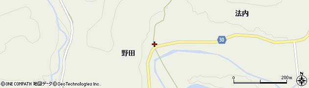 秋田県由利本荘市東由利法内野田103周辺の地図
