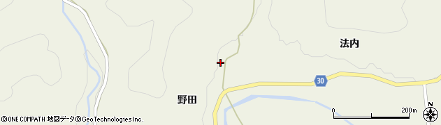 秋田県由利本荘市東由利法内野田110周辺の地図