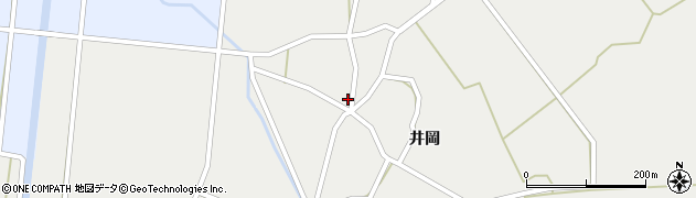 秋田県由利本荘市西目町西目井岡周辺の地図