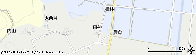 秋田県由利本荘市西目町西目（田仲）周辺の地図