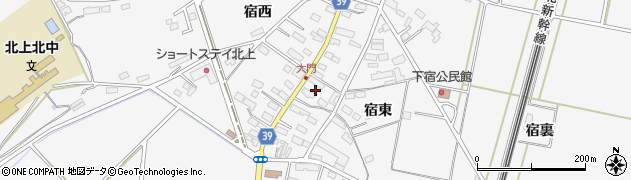 岩手県北上市二子町宿東22周辺の地図