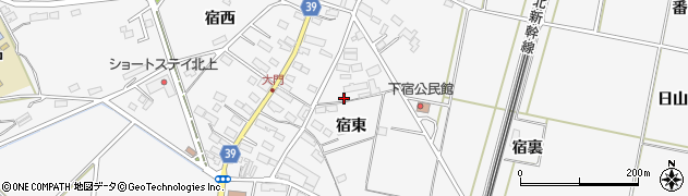 岩手県北上市二子町宿東57周辺の地図