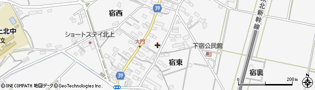 岩手県北上市二子町（宿東）周辺の地図