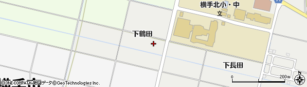 秋田県横手市八幡下鶴田周辺の地図