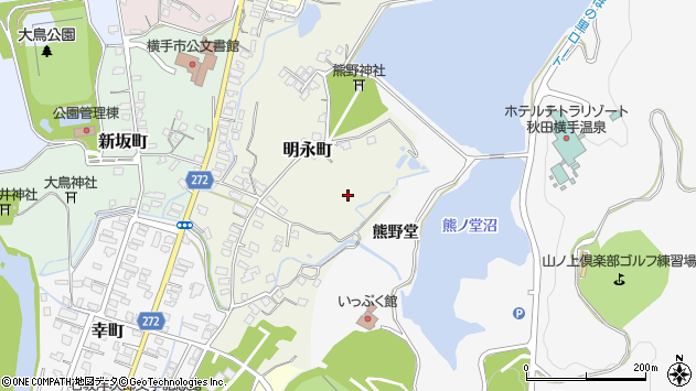 〒013-0004 秋田県横手市明永町の地図