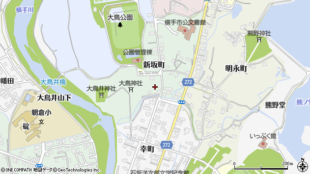 〒013-0006 秋田県横手市新坂町の地図