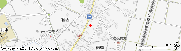 岩手県北上市二子町宿東16周辺の地図