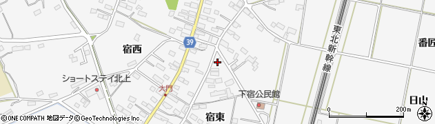 岩手県北上市二子町宿東66周辺の地図