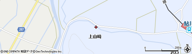 秋田県由利本荘市東鮎川（上山崎）周辺の地図