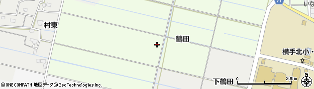 秋田県横手市静町（鶴田）周辺の地図