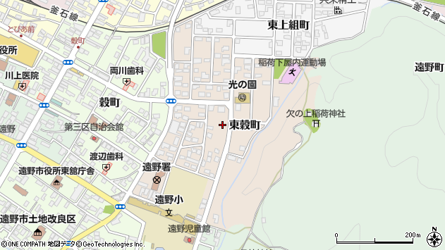 〒028-0513 岩手県遠野市東穀町の地図