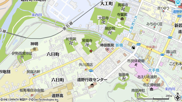 〒028-0524 岩手県遠野市新町の地図