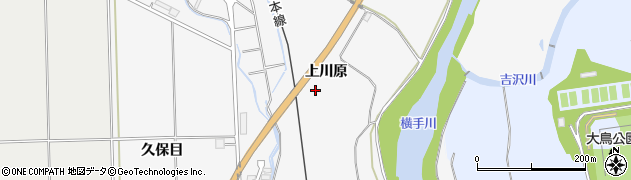 秋田県横手市睦成上川原周辺の地図