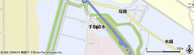 秋田県横手市塚堀手取清水周辺の地図