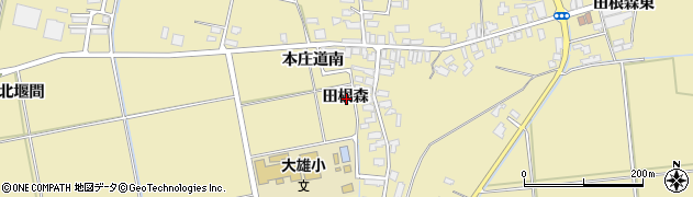 秋田県横手市大雄田根森周辺の地図